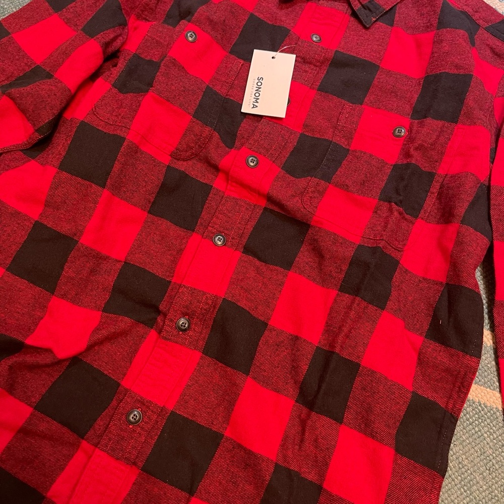 Sonoma Women’s Red and Black Plaid Shirt